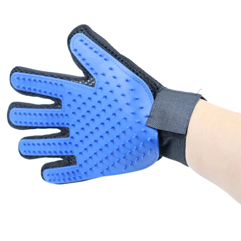 5-Finger Pet Grooming Glove – Silicone Dog & Cat Deshedding Brush for Hair Removal, Bathing & Massage