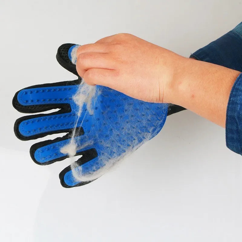 5-Finger Pet Grooming Glove – Silicone Dog & Cat Deshedding Brush for Hair Removal, Bathing & Massage