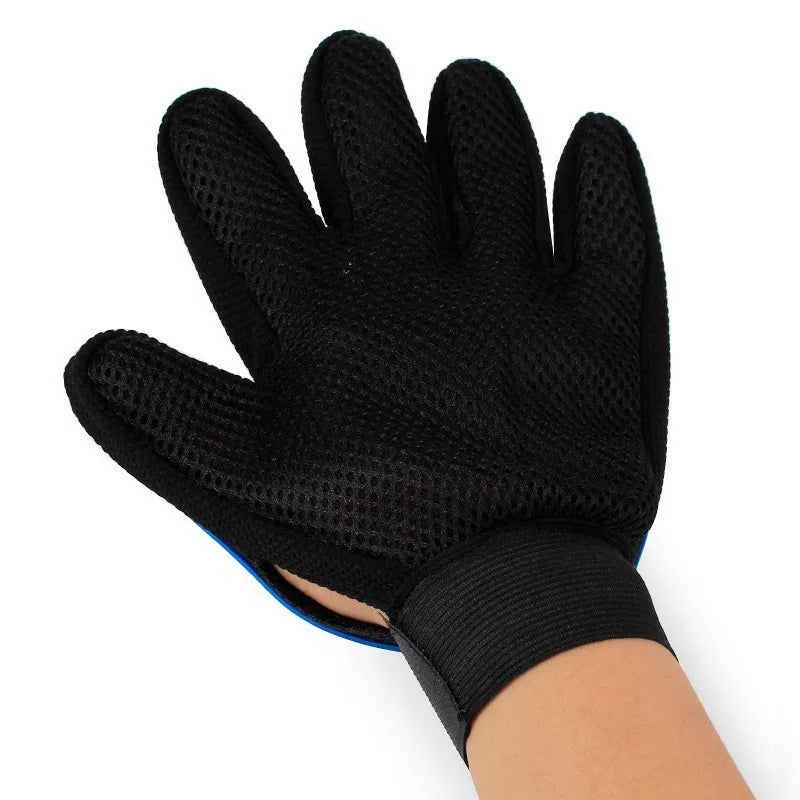 5-Finger Pet Grooming Glove – Silicone Dog & Cat Deshedding Brush for Hair Removal, Bathing & Massage