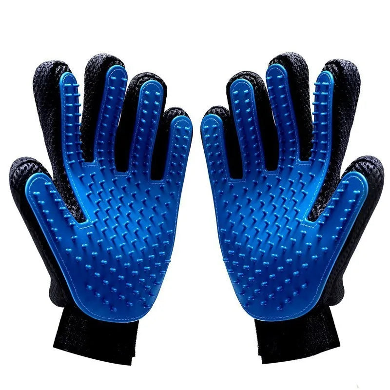 5-Finger Pet Grooming Glove – Silicone Dog & Cat Deshedding Brush for Hair Removal, Bathing & Massage