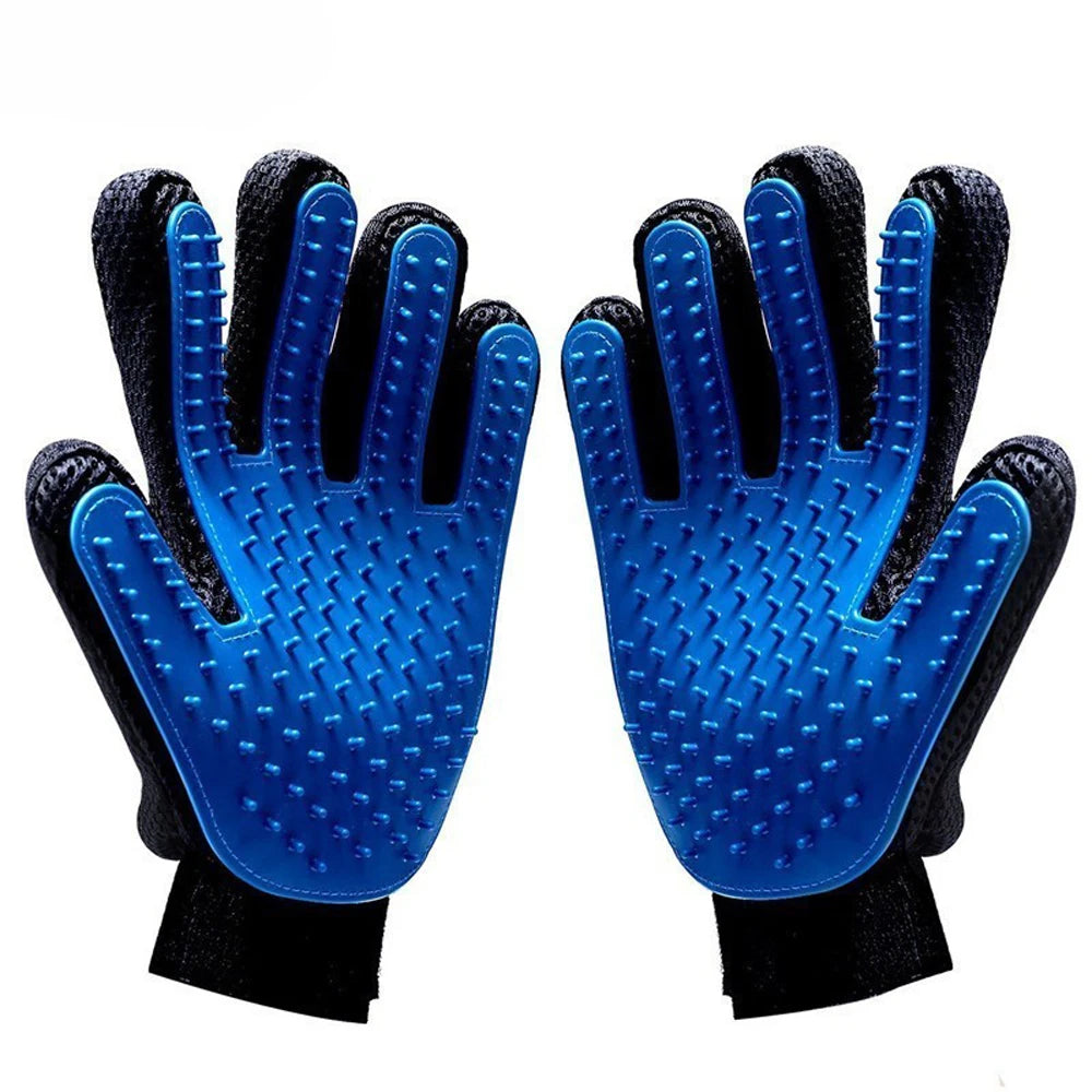 5-Finger Pet Grooming Glove – Silicone Dog & Cat Deshedding Brush for Hair Removal, Bathing & Massage