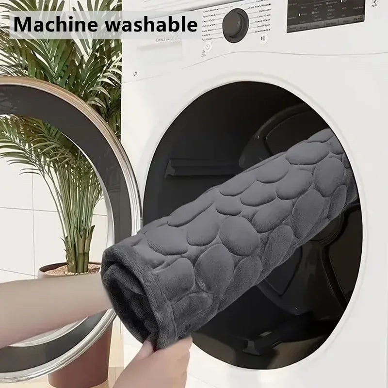 Alfombrilla de baño antideslizante 3D, tapetes de baño con relieve de adoquines, alfombrilla absorbente para puerta, alfombras de piso, lavable a máquina de secado rápido
