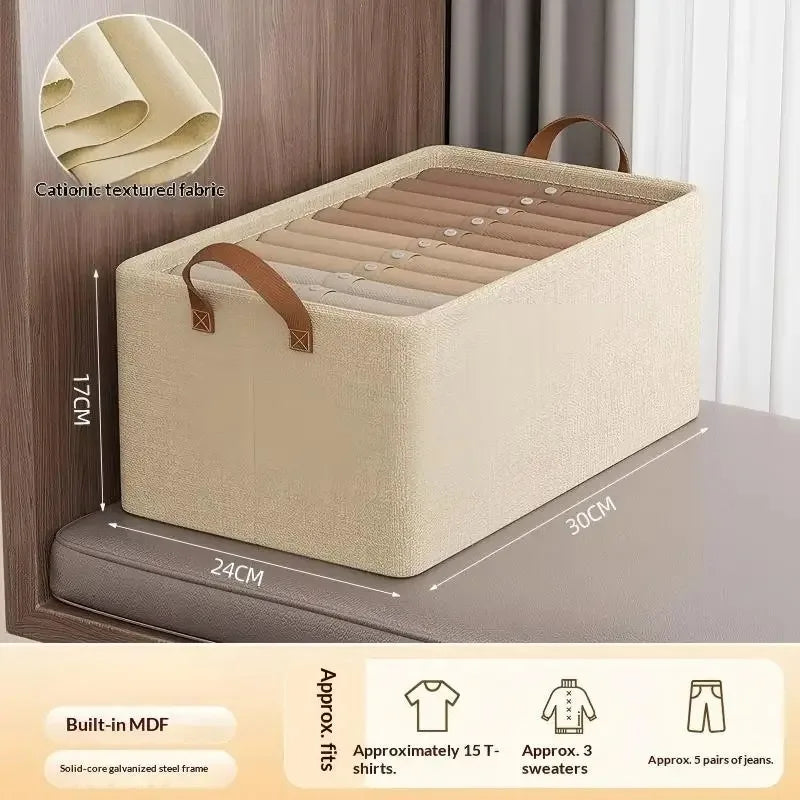 Caja Organizadora de Tela Plegable para el Hogar, Organizador de Armario para Ropa y Pantalones, Solución de Almacenamiento por Capas