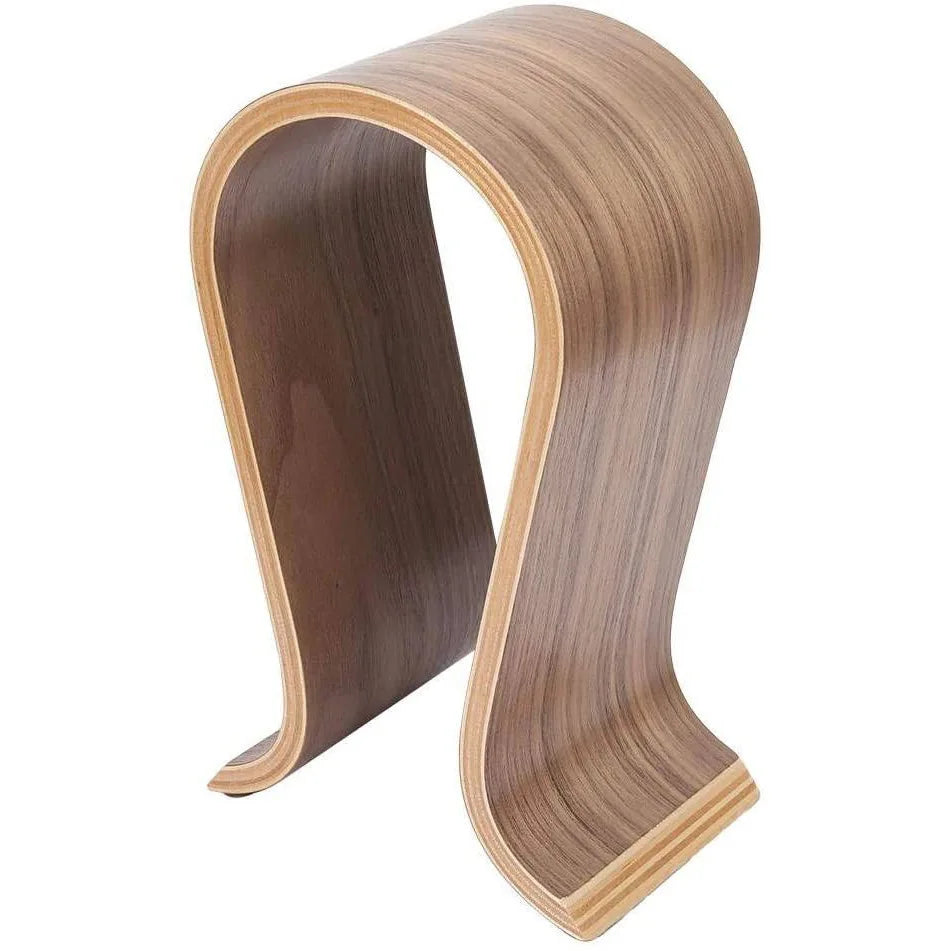U-Shaped Wooden Headphone Stand – Premium Walnut Desktop Display Holder for All Headphones