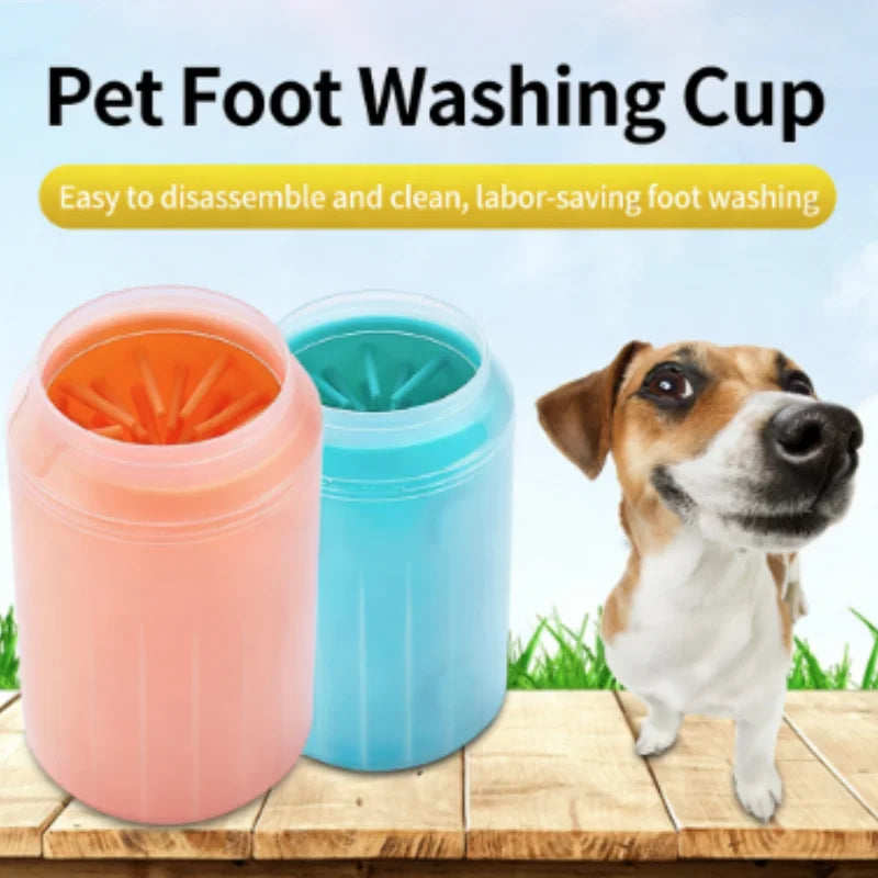 Portable Dog Paw Cleaner – Soft Silicone Foot Washer with Cleaning Brush for Mud, Dirt & Outdoor Paw Care