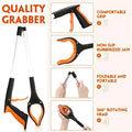 Foldable Reacher Grabber Tool – 360° Rotating Jaw with Magnetic Tip, Lightweight Pick-Up Tool for Seniors, Home & Outdoor Use