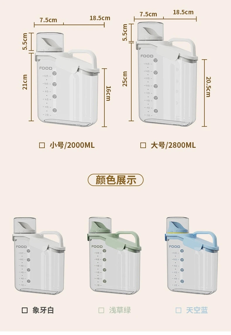 Recipientes herméticos para almacenar alimentos, dispensador de cereales, caja de almacenamiento para cereales, dispensador de arroz, dispensador de granos, organizador de cocina