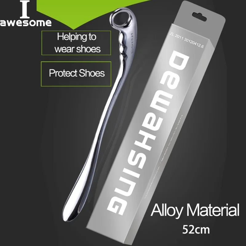 52cm Long Handle Metal Shoe Horn – Heavy-Duty Stainless Steel Shoe Helper for Seniors, Adults & Boots