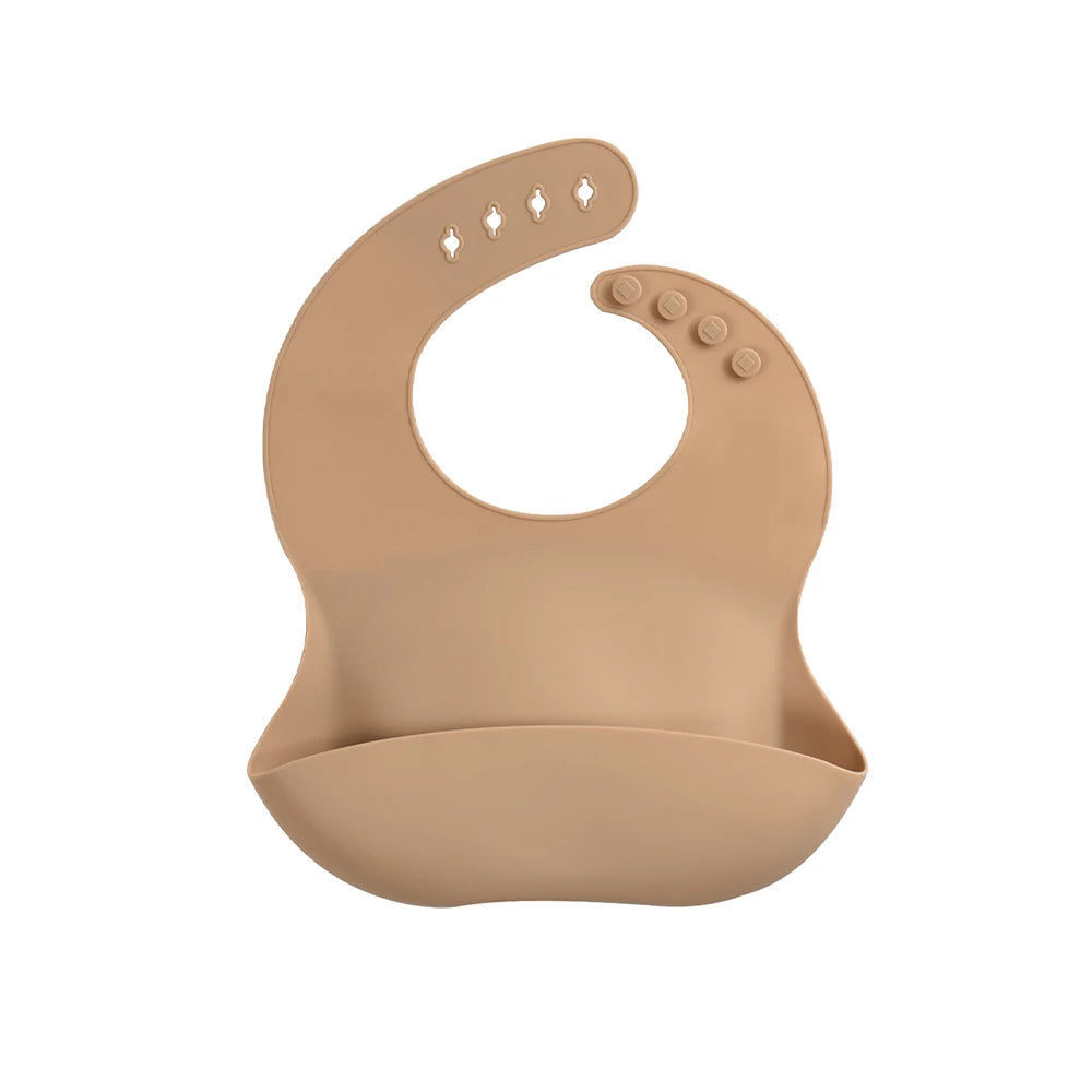 Waterproof Silicone Baby Bib with Food Catcher – Adjustable Cartoon Feeding Apron, Soft Reusable Infant Bib for Newborns & Toddlers