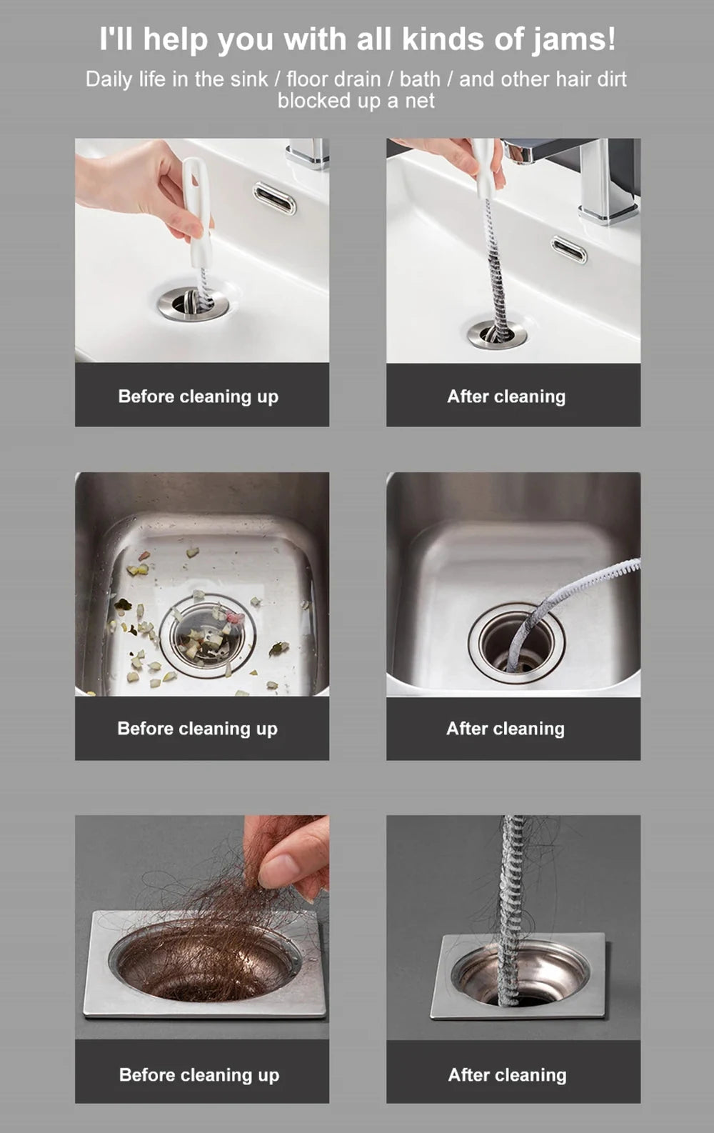 Flexible Drain Cleaning Brush