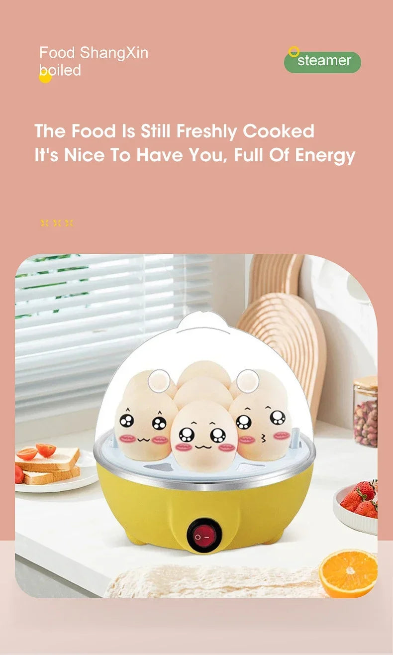 Electric Egg Cooker & Steamer – 7 Egg Capacity Automatic Egg Boiler for Soft, Medium & Hard-Boiled Eggs