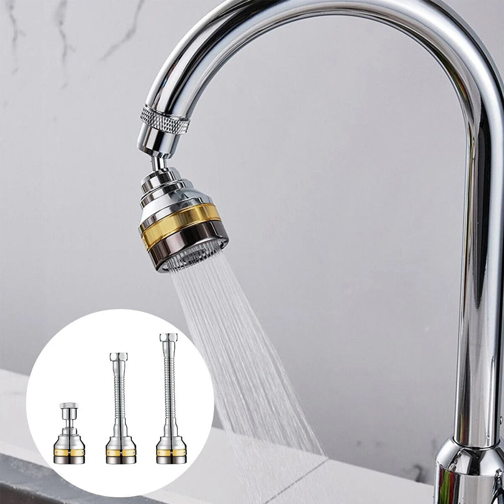 360° Flexible Stainless Steel Faucet Extender with 3 Spray Modes for Kitchen & Bathroom Sink