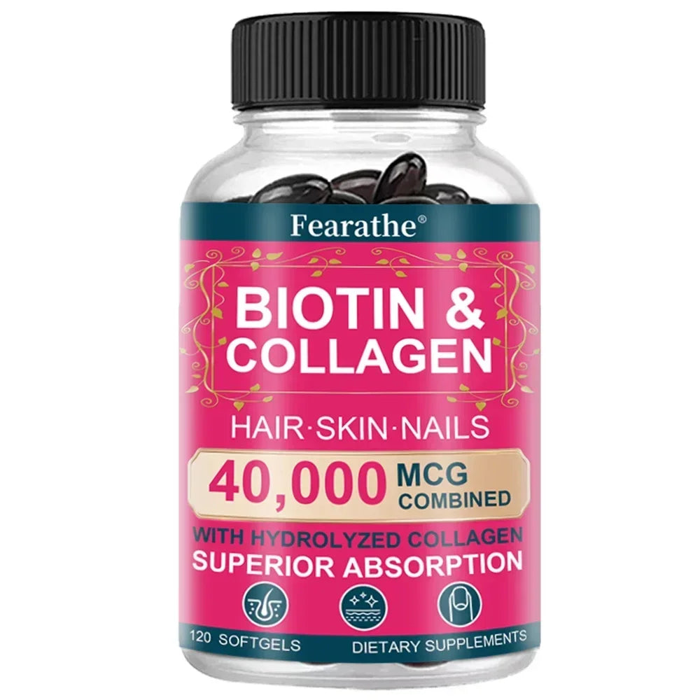 Collagen & Biotin Capsules – Hair, Skin & Nail Support with Keratin & Hyaluronic Acid