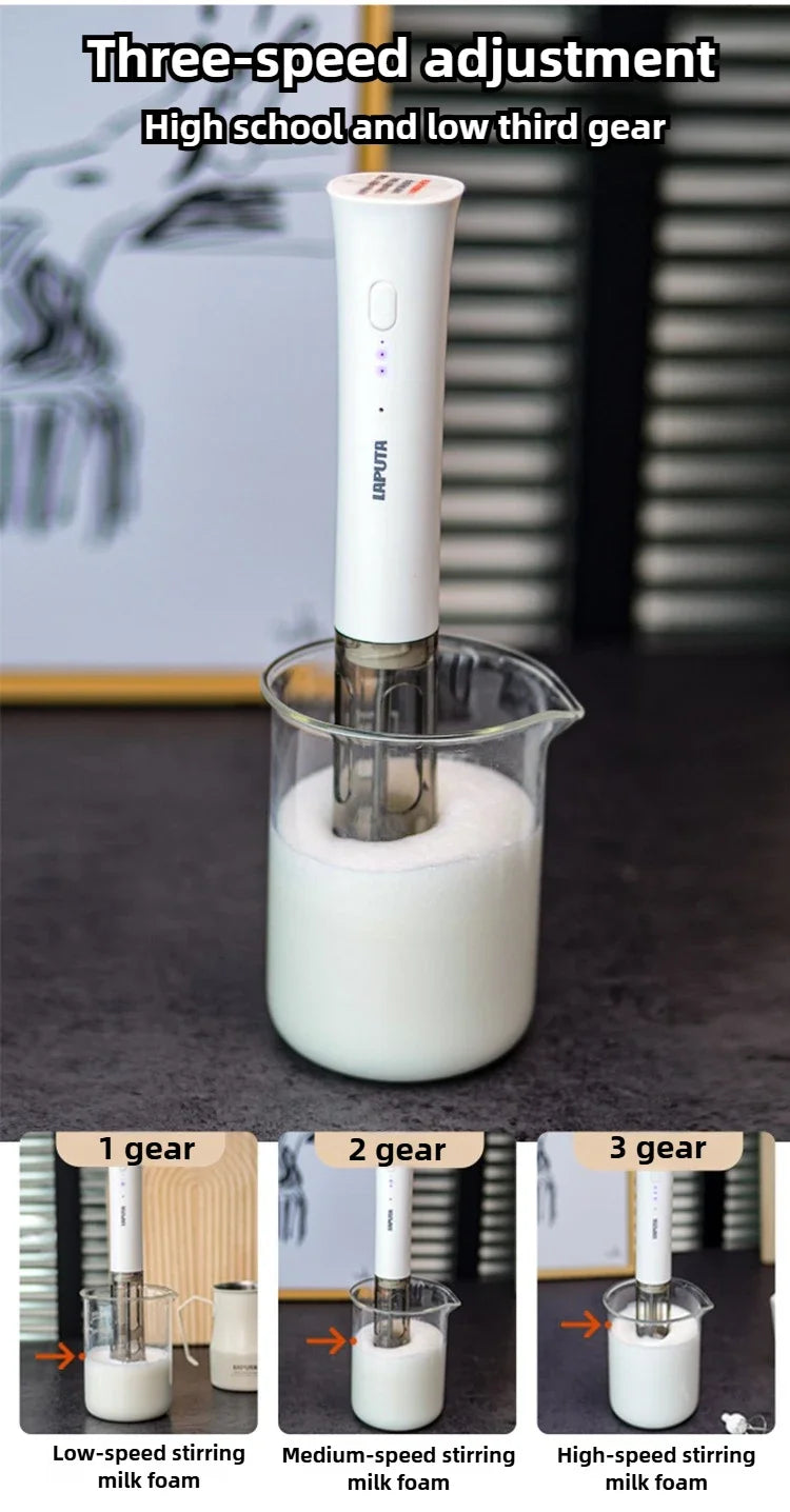 Espumador de Leche Eléctrico Portátil Mini Batidora de Leche de Cocina para Café Máquina de Espuma para Decoración Batidora Licuadora Utensilios para Café