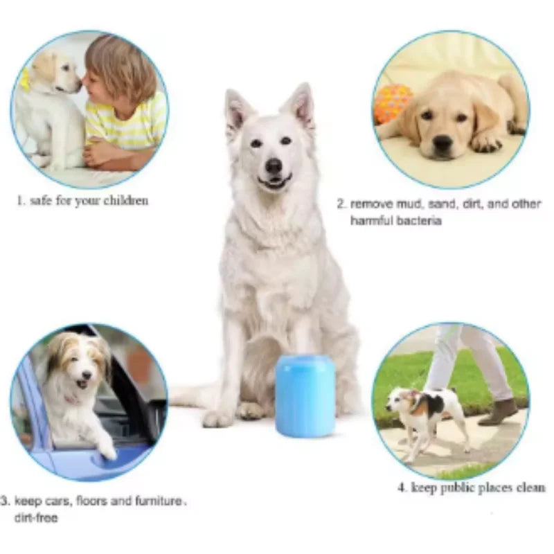 Portable Dog Paw Cleaner – Soft Silicone Foot Washer with Cleaning Brush for Mud, Dirt & Outdoor Paw Care