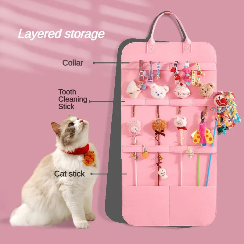 Pet Toy Storage Bag – Portable Organizer for Cat Toys, Dog Accessories, Grooming Tools & Pet Supplies