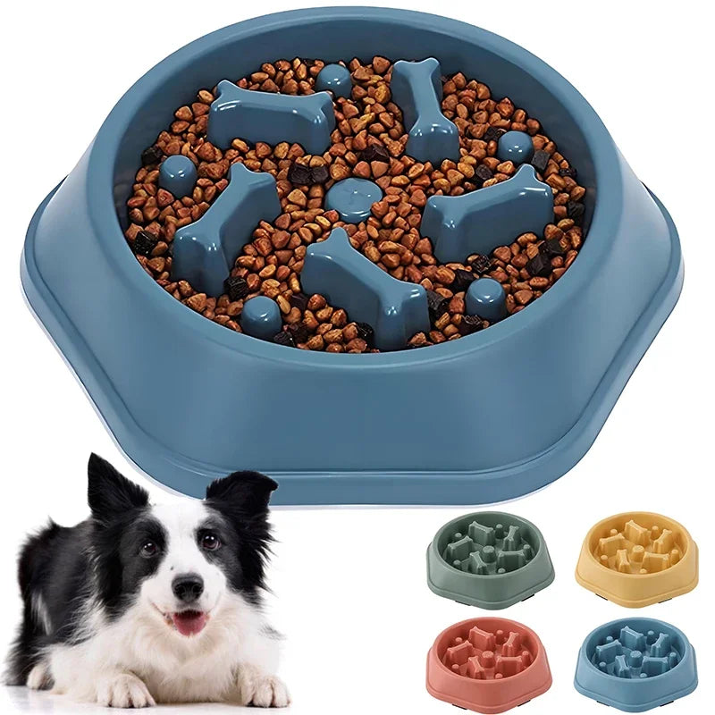 Tazón para perros de alimentación lenta, antiquemaduras, cuenco para comida para cachorros, antideslizante, para mascotas, cuencos para perros de alimentación lenta, comederos de rompecabezas para perros pequeños y medianos