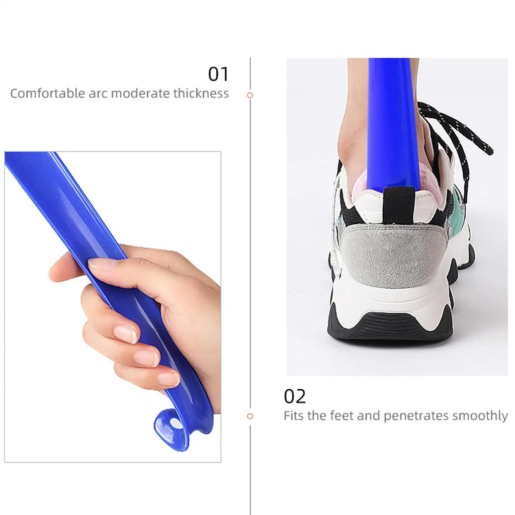 Long Handle Shoe Horn with Grip – 16.7" Easy Shoe Helper for Seniors, Boots, Sneakers & Everyday Footwear