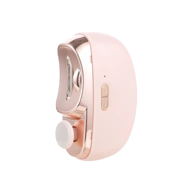2-in-1 Electric Nail Clipper & Polisher – USB Rechargeable Automatic Nail Grinder with LED Light for Manicure & Nail Care
