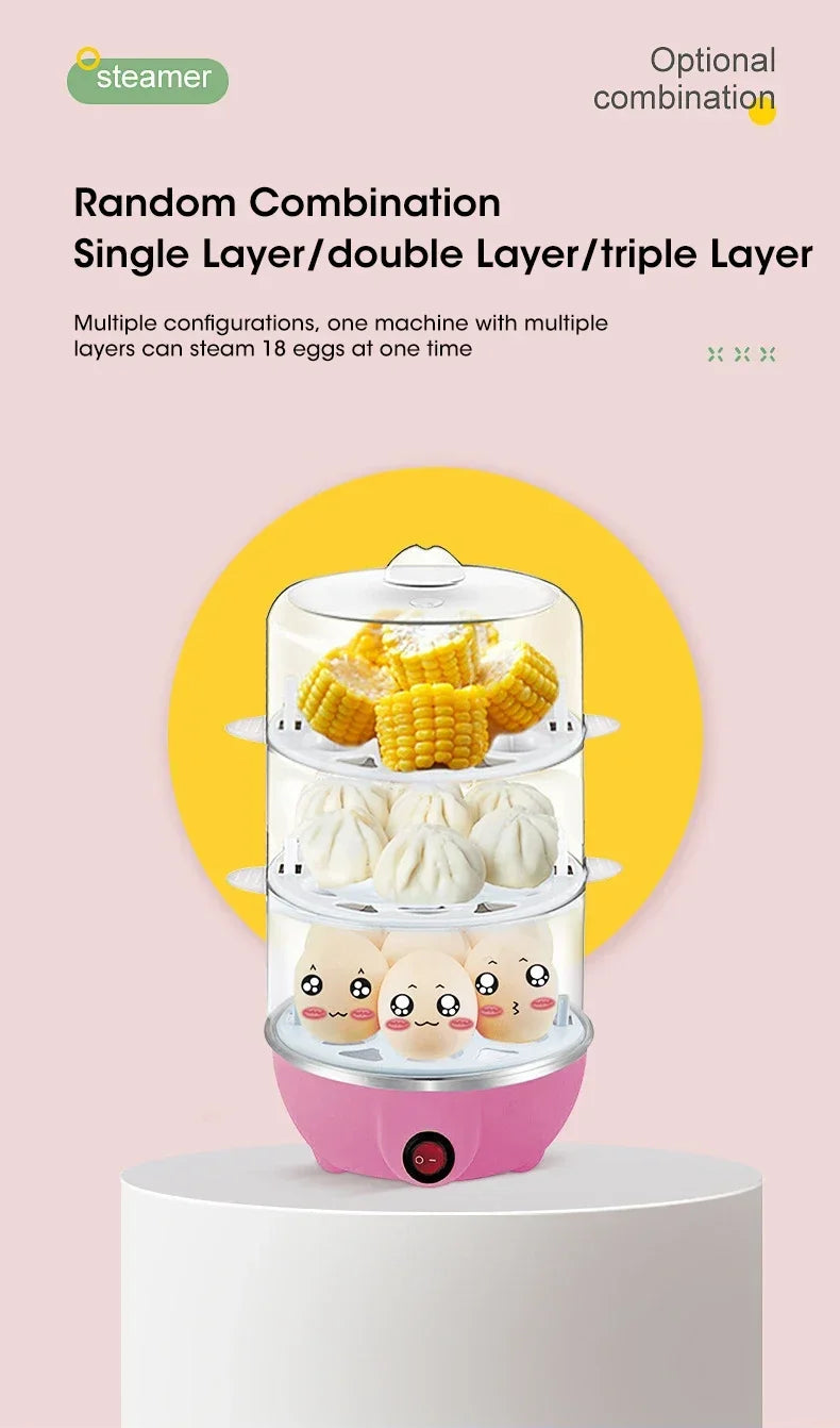 Electric Egg Cooker & Steamer – 7 Egg Capacity Automatic Egg Boiler for Soft, Medium & Hard-Boiled Eggs