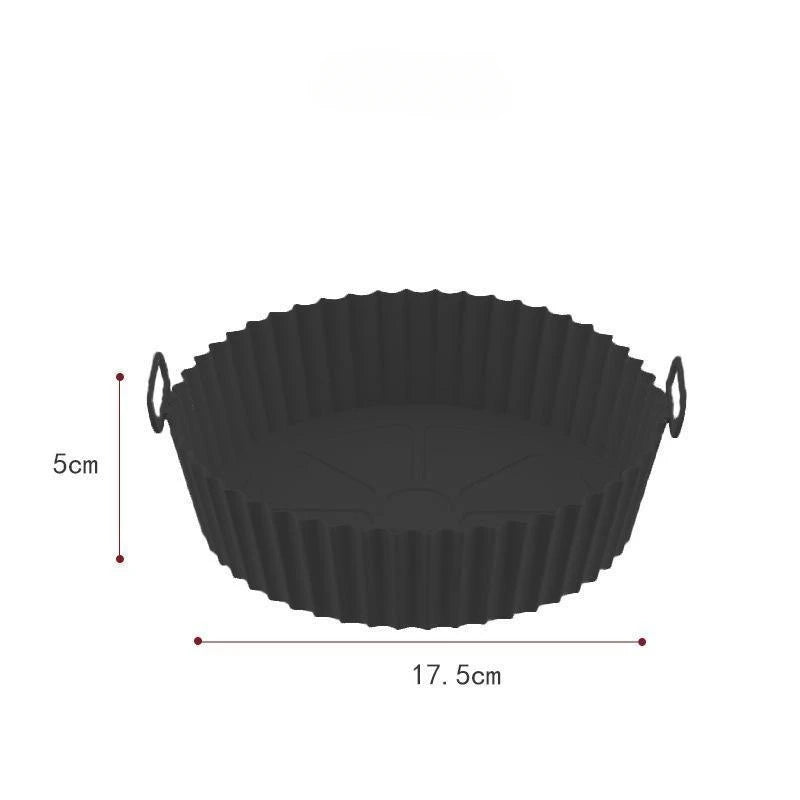Reusable Silicone Air Fryer Pot with Handles – Non-Stick Food-Grade Liner