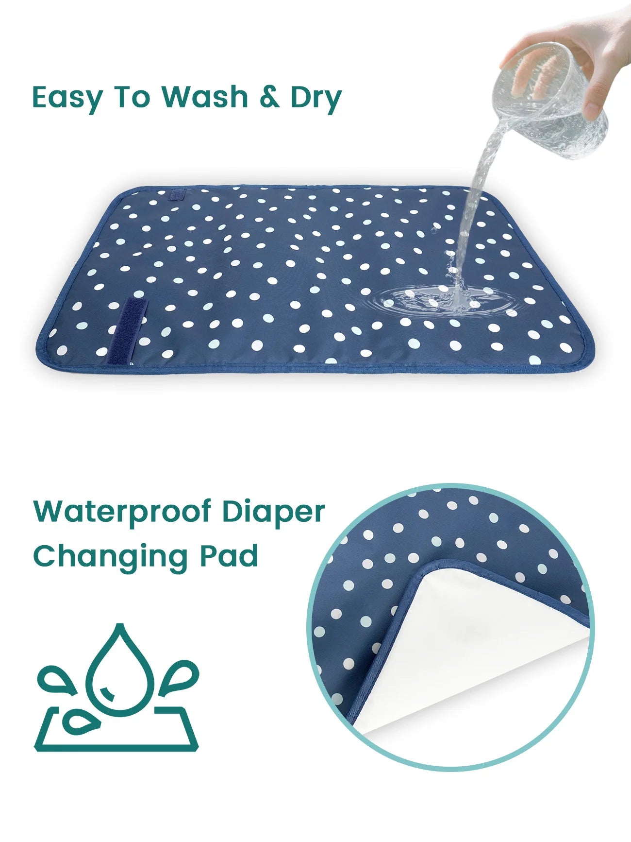Cambiador portátil, fácil de limpiar con un paño - Alfombrilla cambiador plegable e impermeable para bolsa de pañales,