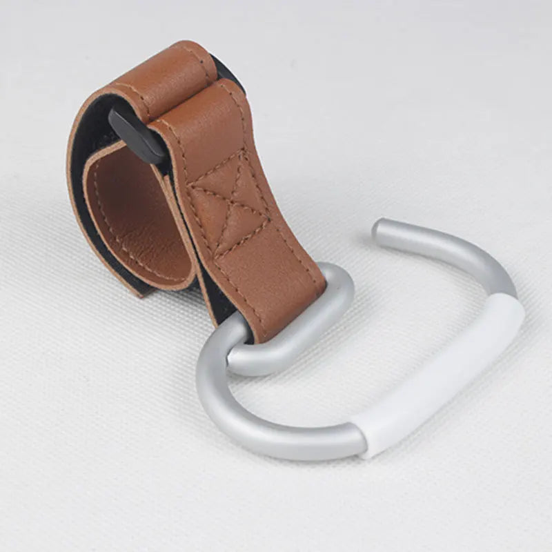 Baby Stroller Hook – Universal PU Organizer Hook for Diaper Bags, Shopping Bags & Stroller Accessories