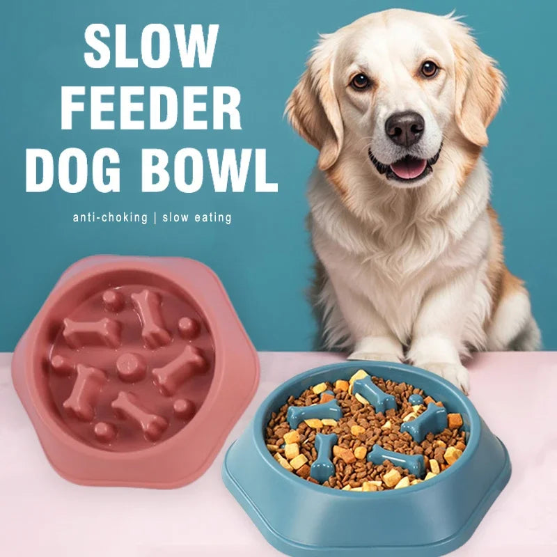 Tazón para perros de alimentación lenta, antiquemaduras, cuenco para comida para cachorros, antideslizante, para mascotas, cuencos para perros de alimentación lenta, comederos de rompecabezas para perros pequeños y medianos