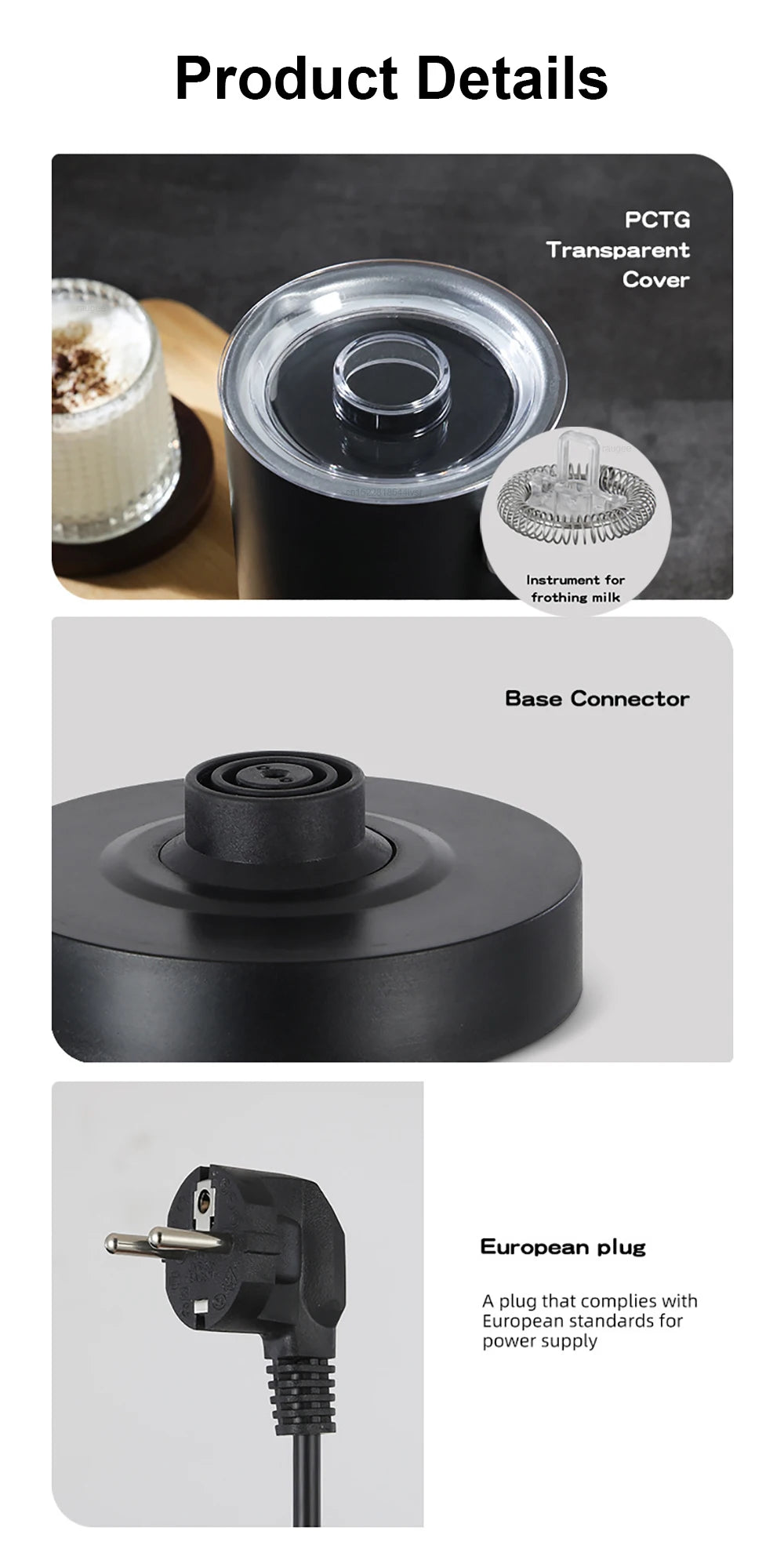 5-in-1 Electric Milk Frother & Milk Warmer for Hot & Cold Foam
