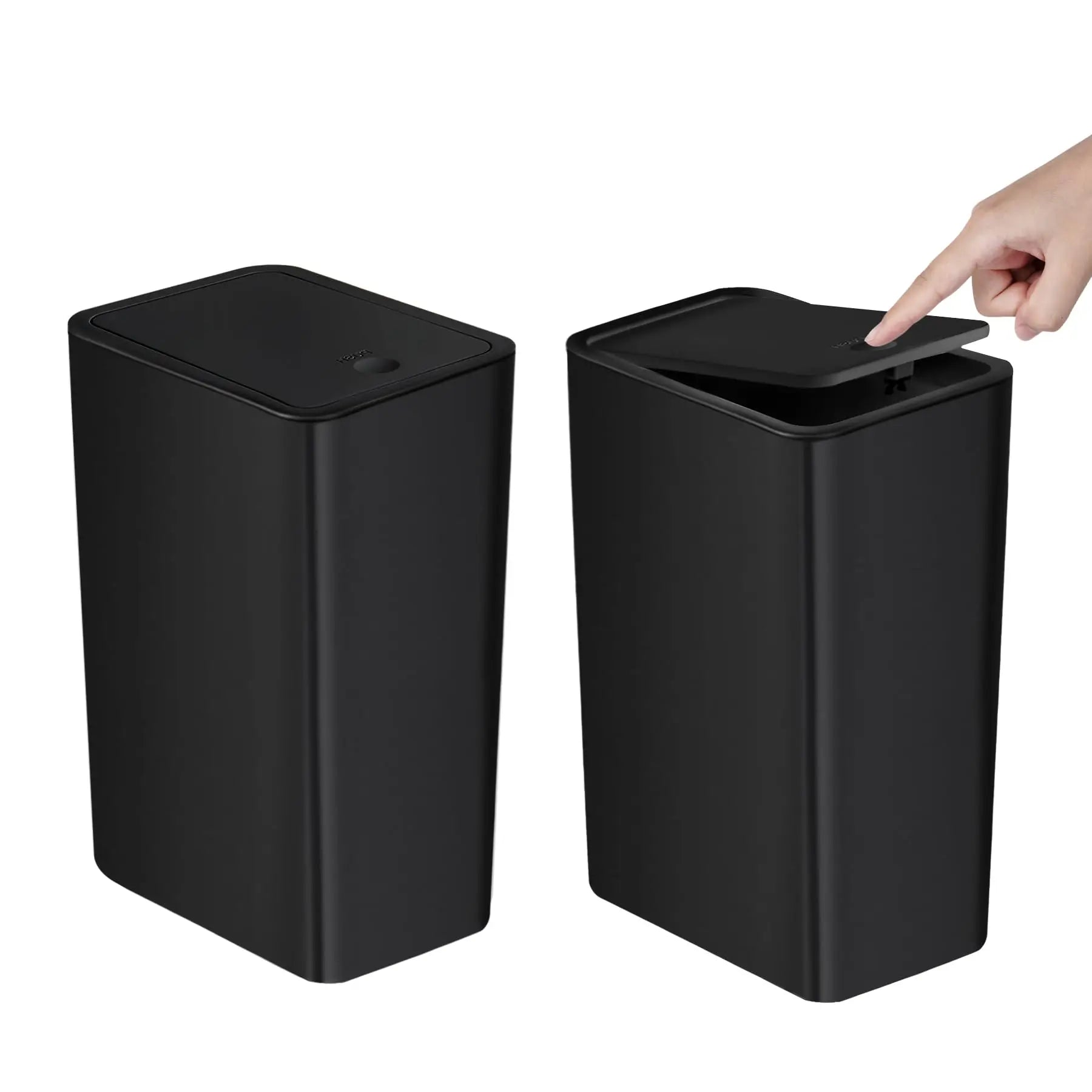 10L Bathroom Trash Can with Press Top Lid for Bedroom, Office & Small Spaces
