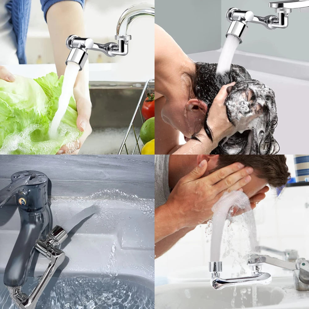 Extensor de Grifo Brazo Robótico ABS Modo Dual Simple Boquilla Giratoria Universal de 1080° para Lavabo de Baño
