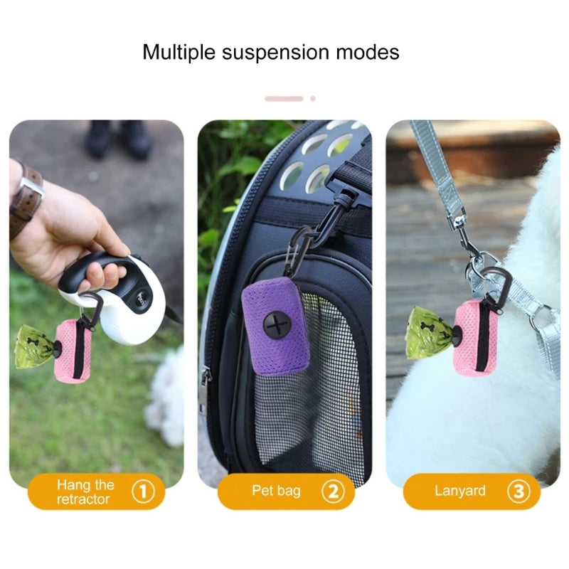 Soporte para bolsas de recogida de excrementos de perro Dispensador de bolsas de residuos para mascotas Herramienta de limpieza para excrementos de perro