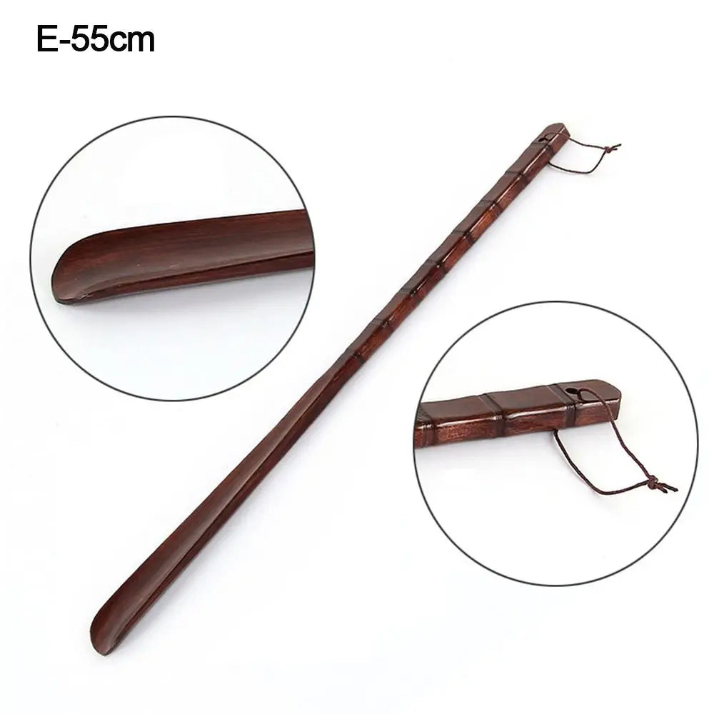 Calzador profesional de mango extralargo, de madera, fácil de usar, para personas mayores, herramienta para ponerse los zapatos.