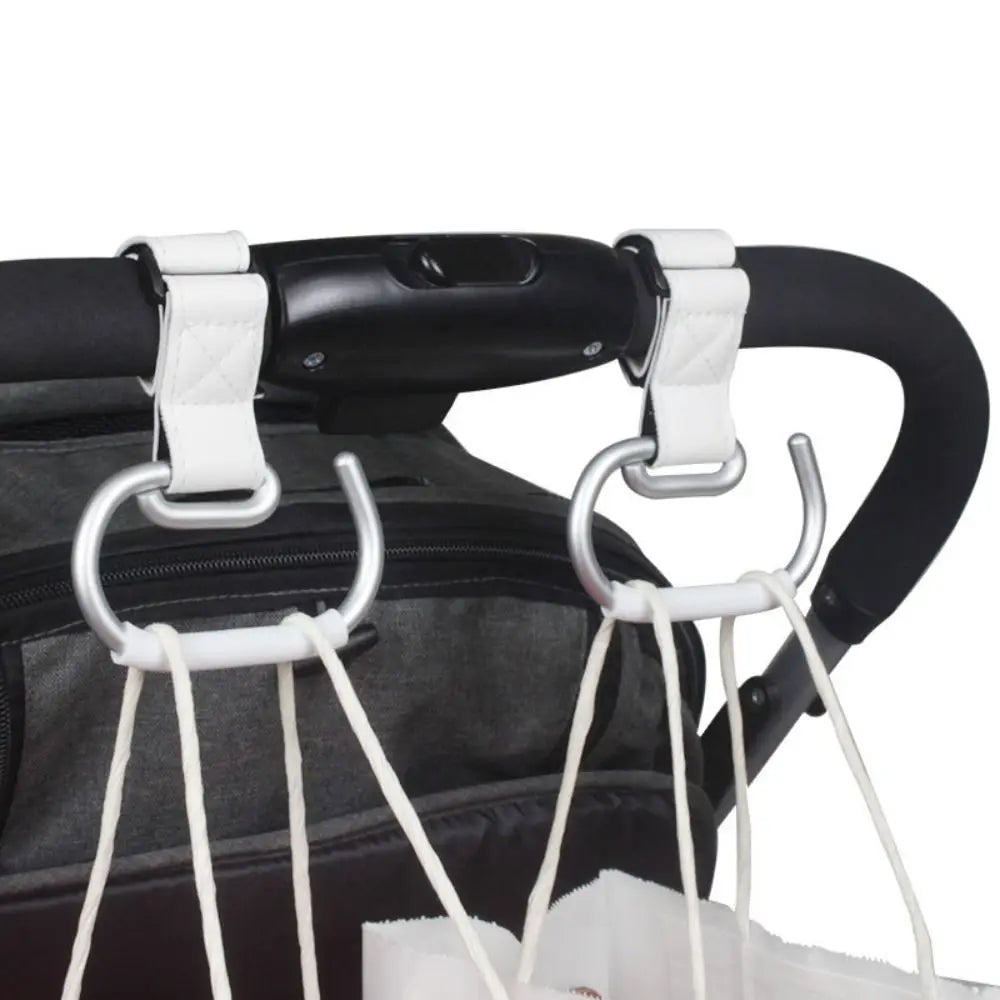 Baby Stroller Hook – Universal PU Organizer Hook for Diaper Bags, Shopping Bags & Stroller Accessories