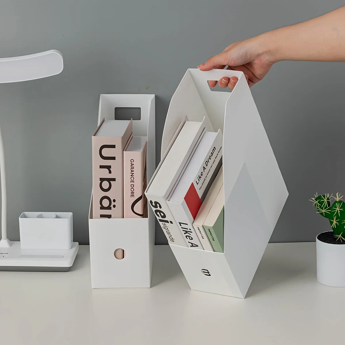 Desktop File Organizer – Vertical Document, Book & Magazine Storage Holder