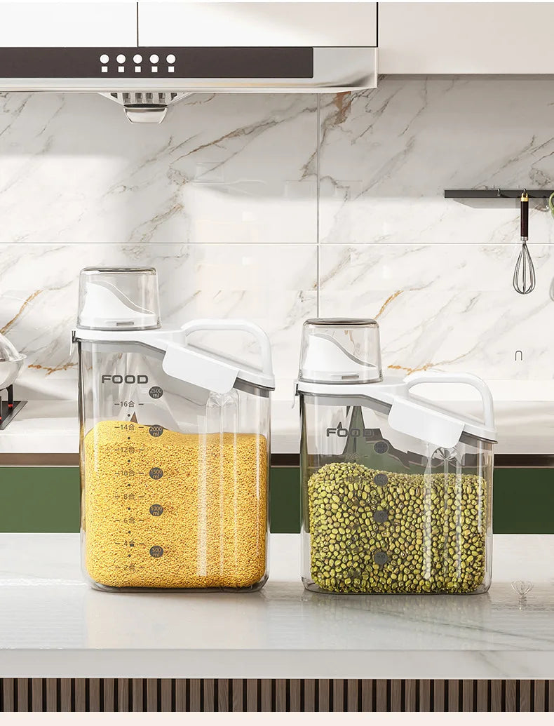 Recipientes herméticos para almacenar alimentos, dispensador de cereales, caja de almacenamiento para cereales, dispensador de arroz, dispensador de granos, organizador de cocina