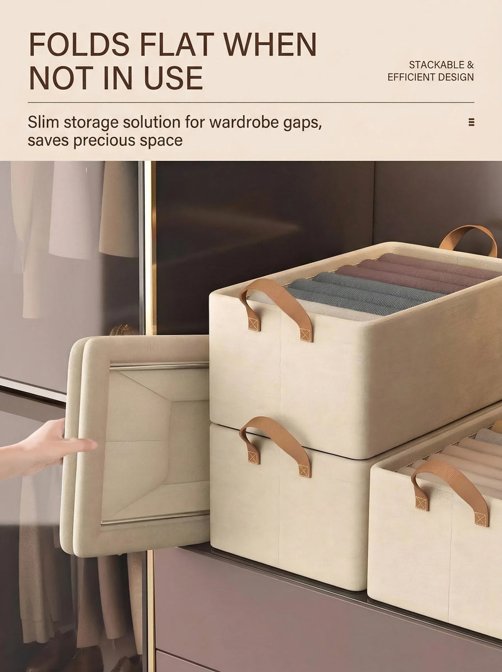Caja Organizadora de Tela Plegable para el Hogar, Organizador de Armario para Ropa y Pantalones, Solución de Almacenamiento por Capas