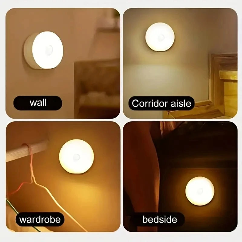 1 Luz nocturna con sensor de movimiento - Lámpara detectora LED inalámbrica para dormitorio, escalera, armario y decoración de habitaciones