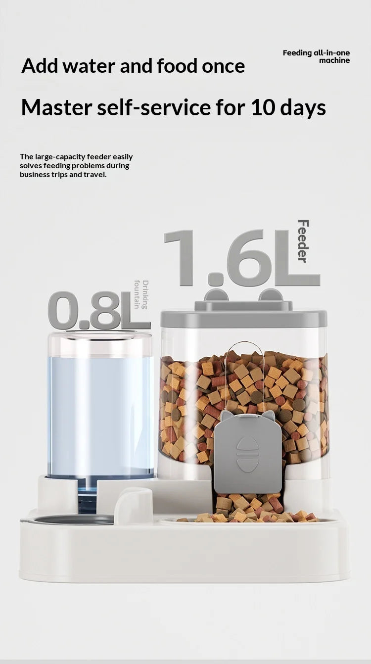 Automatic Pet Feeder & Water Dispenser – Large Capacity Food & Water Station for Cats & Dogs