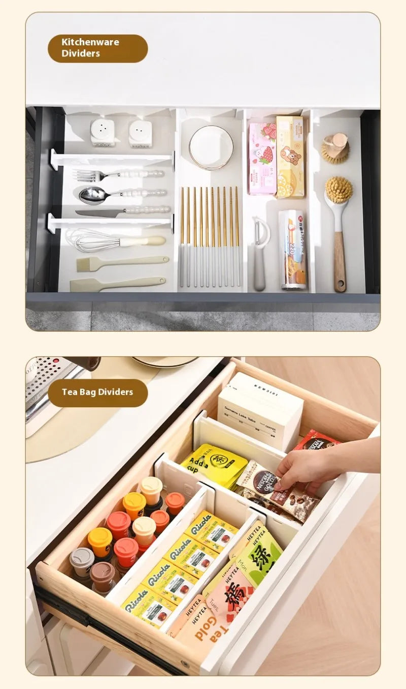 Adjustable Drawer Divider Organizer – Expandable PP Storage Partition for Clothes, Socks, Underwear, Kitchenware & Cosmetics