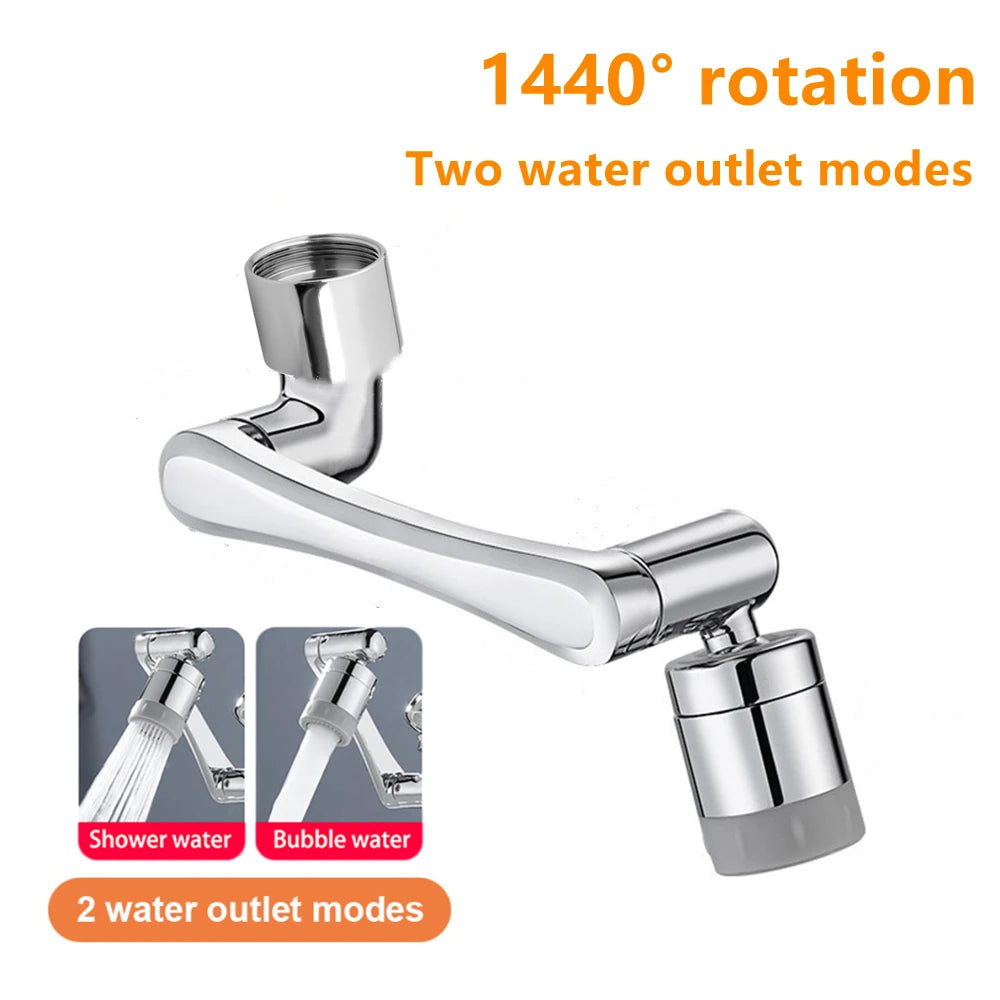 Extensor de Grifo Brazo Robótico ABS Modo Dual Simple Boquilla Giratoria Universal de 1080° para Lavabo de Baño