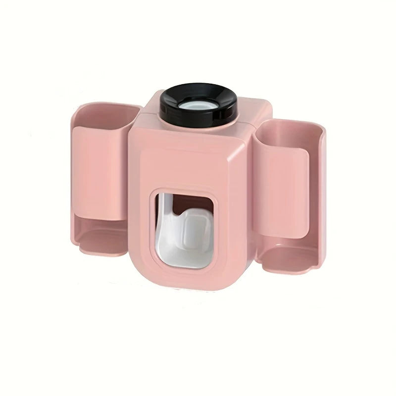 Wall-Mounted Automatic Toothpaste Dispenser & Toothbrush Holder