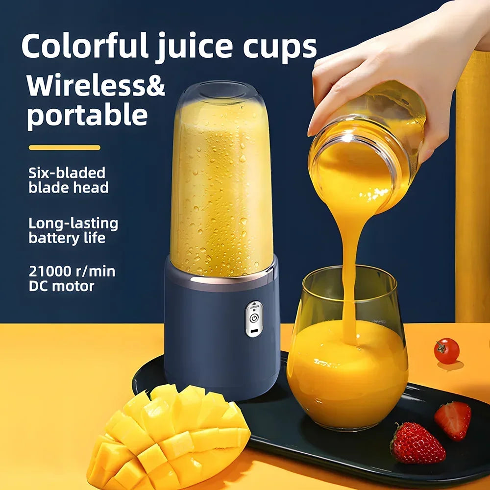 Portable 6-Blade USB Rechargeable Blender for Smoothies, Juices & Baby Food