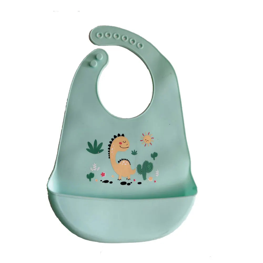 Baberos de silicona para niños y niñas para bebés y niños pequeños, babero de alimentación suave impermeable ajustable con recolector de alimentos grande, sin BPA