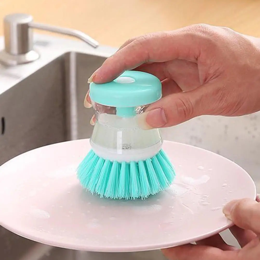 Cepillo de limpieza de cocina para lavar ollas, fregadero, diseño de astronauta, con dispensador automático de jabón líquido, accesorios de limpieza para el hogar
