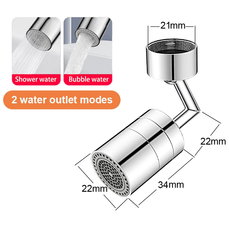 Extensor de Grifo Brazo Robótico ABS Modo Dual Simple Boquilla Giratoria Universal de 1080° para Lavabo de Baño