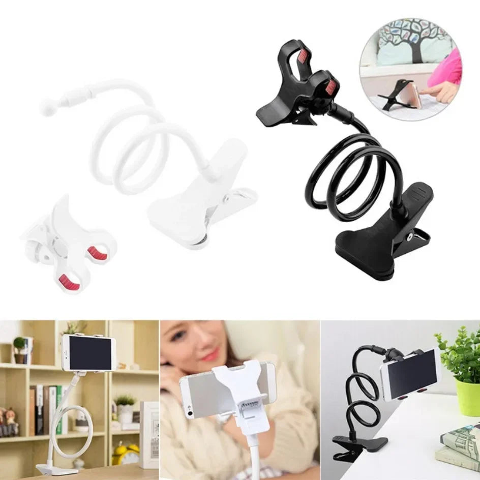 Flexible 360° Phone Holder – Adjustable Gooseneck Clip Mount for Desk & Bed