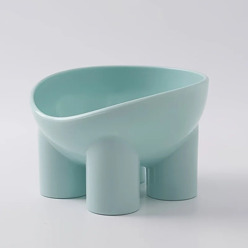 Cuenco Elevado para Gatos con Soporte - Plato Duradero de Plástico para Comida y Agua de Mascotas, Elegante y Moderno, Ergonómico para Cuello de Gatos y Perros