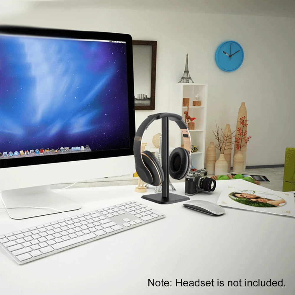 Premium Aluminum Headphone Stand – Universal Desktop Holder for Gaming & Wireless Headsets