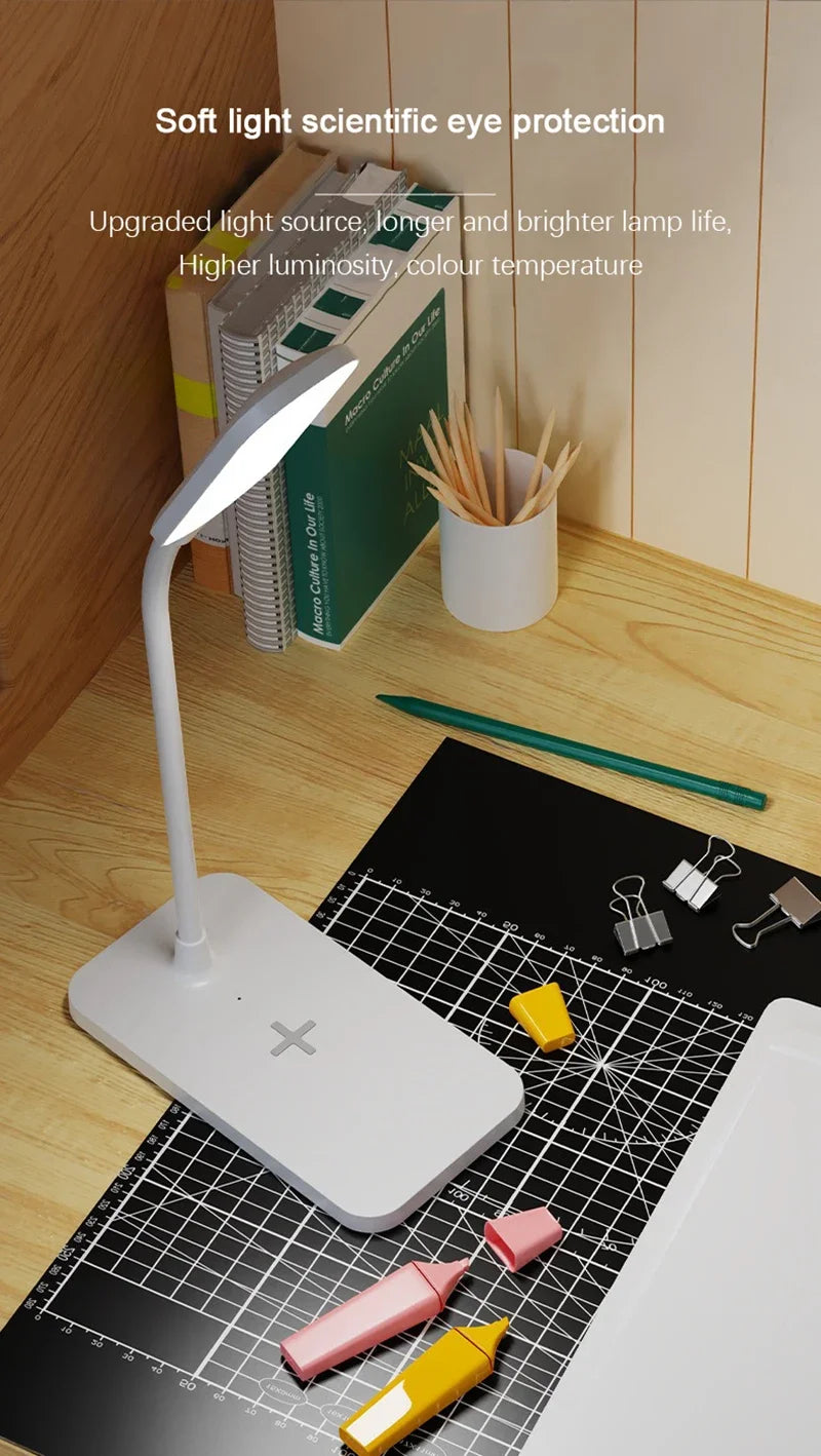 LED Desk Lamp with Wireless Charger & USB Charging Port – Touch Control